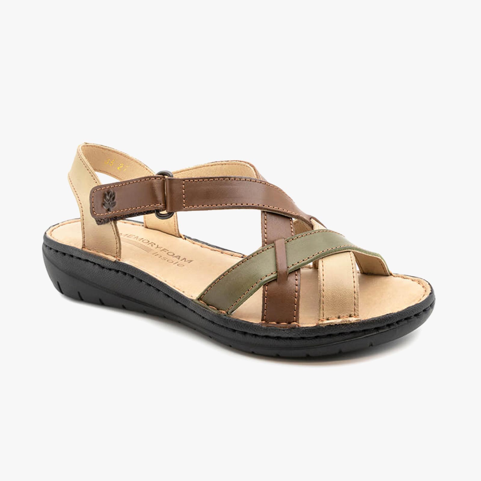 Sandalia Lombardino Marrón y Verde